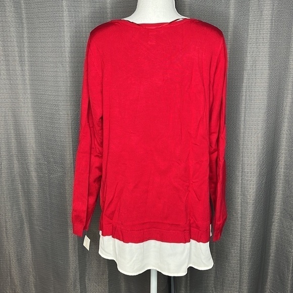 CHARTER CLUB WOMAN RED JEWEL SWEATER Size  1X - Picture 2 of 9